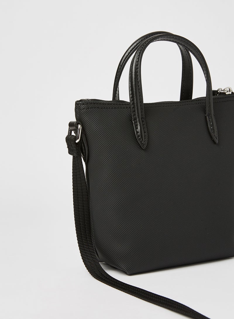 LACOSTE - Petit Piqué Canvas Mini Crossbody Bag Black - Image 1