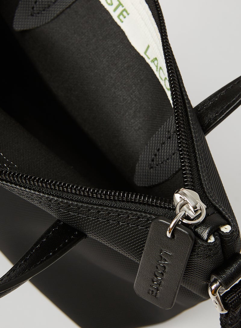 LACOSTE - Petit Piqué Canvas Mini Crossbody Bag Black - Image 1
