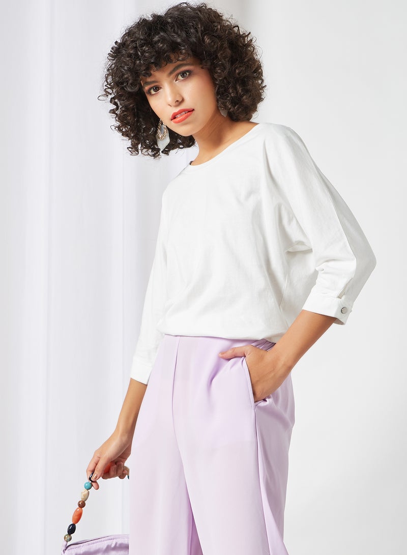 Piazza Italia Round Neck Top White - Image 1
