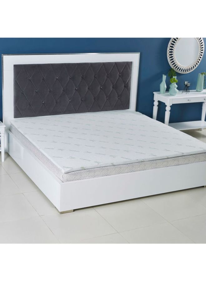 Comfort Super King Size Mattress Topper Polyester White 200x200x4cm - v1621585671/N45693954A_2