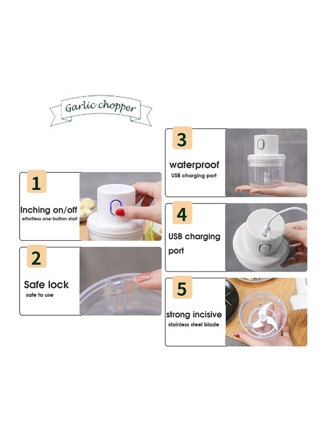 XiuWoo Electric Household Small Meat Grinder White/Clear - Image 3