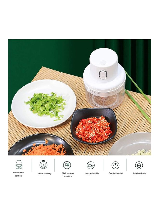 XiuWoo Electric Household Small Meat Grinder White/Clear - Image 5