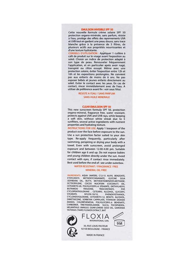 Floxia Clear Emulsion SPF 50 High Protection For All Skin Types 50 ML 0.02kg  - Image 3