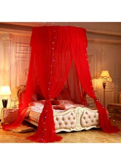 Mosquito Net with LED Light Strips and Ribbons Polyester Red 1.2 x 2.8 x 11.5meter