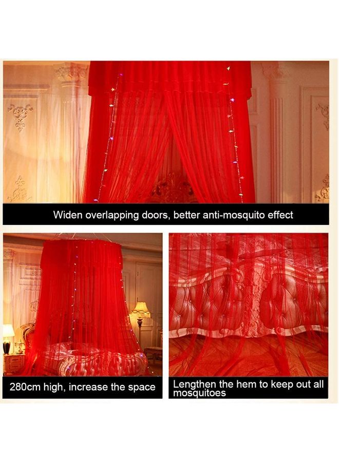 XiuWoo - Mosquito Net with LED Light Strips and Ribbons Polyester Red 1.2 x 2.8 x 11.5meter - Image 1