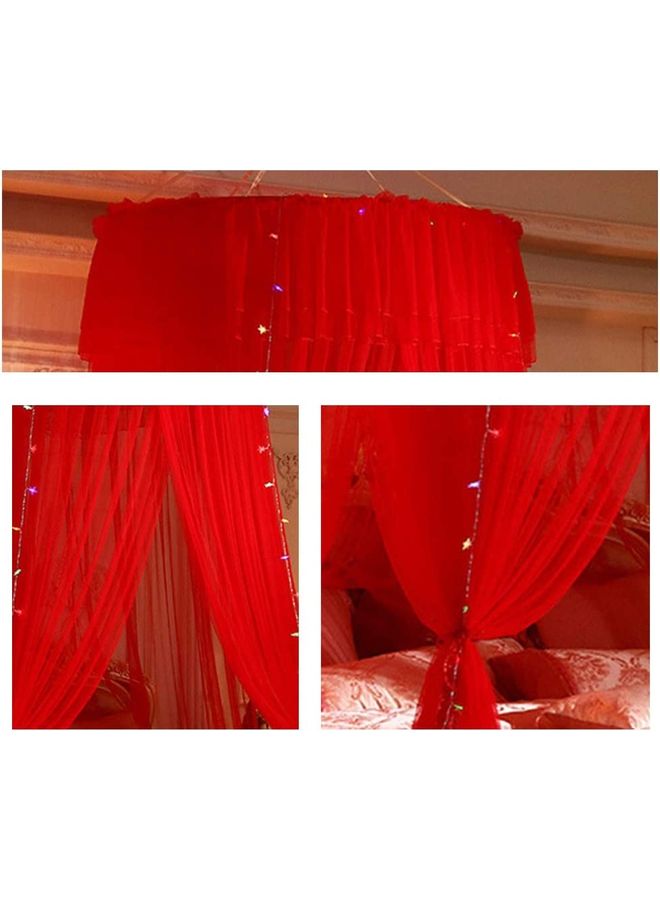 XiuWoo - Mosquito Net with LED Light Strips and Ribbons Polyester Red 1.2 x 2.8 x 11.5meter - Image 1