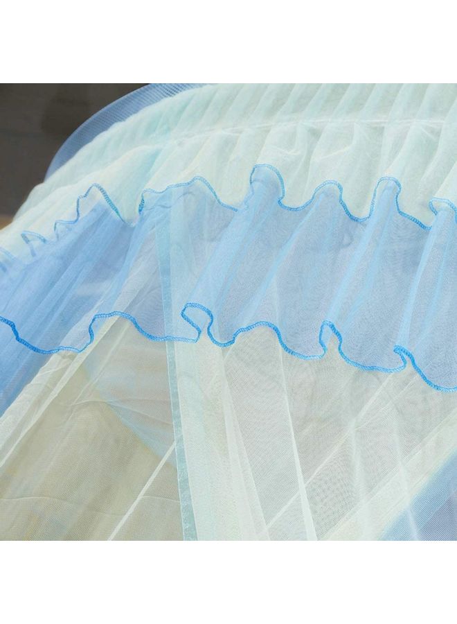 XiuWoo Soft and Breathable Round Dome Mosquito Net polyester Blue 120 x 270 x 1000cm  - Image 2