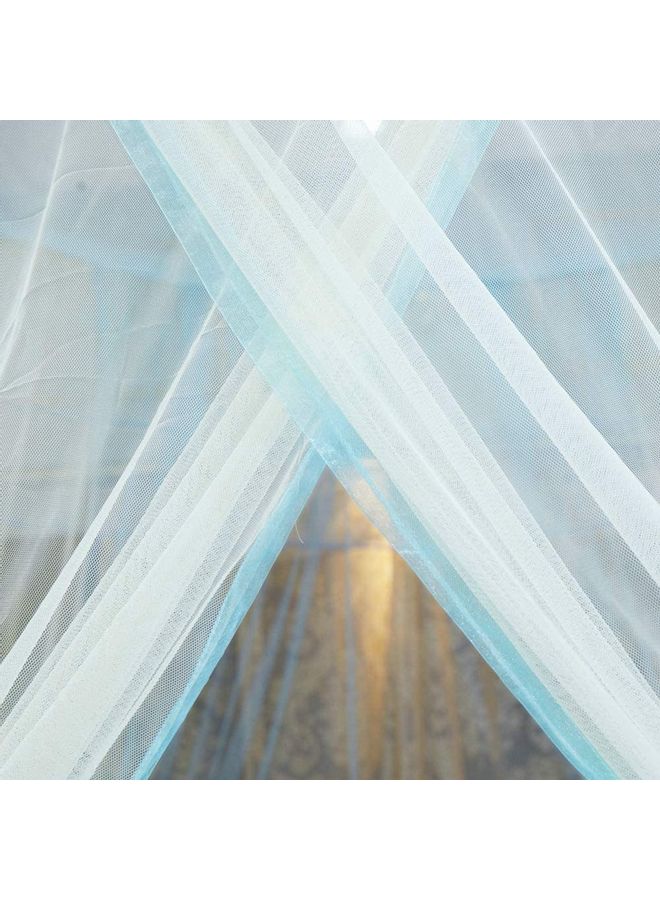 XiuWoo Soft and Breathable Round Dome Mosquito Net polyester Blue 120 x 270 x 1000cm  - Image 3