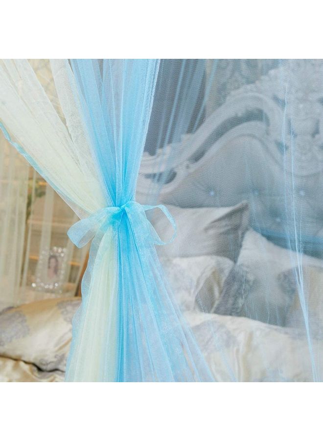 XiuWoo Soft and Breathable Round Dome Mosquito Net polyester Blue 120 x 270 x 1000cm  - Image 4
