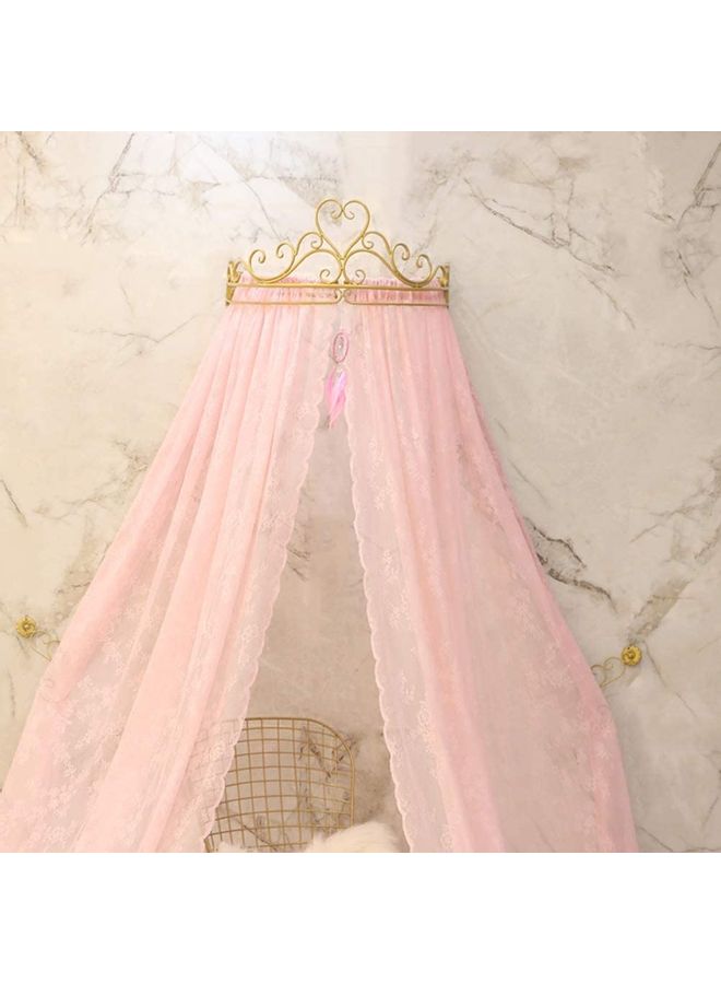 XiuWoo Soft and Breathable Princess Crown Mosquito Net fabric Pink 2.8meter - Image 1