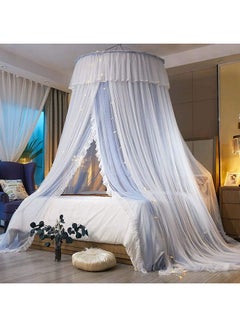 Gorgeous Lace Round Dome Mosquito Net Polyester White 110  x 47 x 492cm