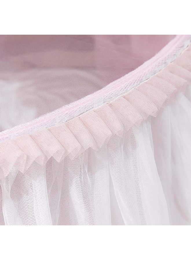 XiuWoo - Gorgeous Lace Round Dome Mosquito Net Polyester Pink 110  x 47 x 492cm - Image 1