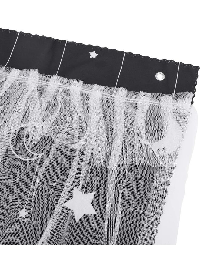 XiuWoo - Soft and Breathable Bed Tent with Curtains Polyester Black/White 140 x 200 x 115cm - Image 1