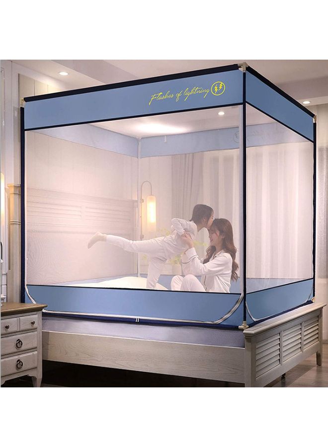 XiuWoo Soft and Portable Mosquito Net with Zipper polyester Blue 1.5 x 2meter  - Image 1