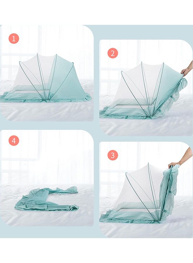 XiuWoo Portable and Foldable Baby Mosquito Net Fabric Blue 110 x 60 x 55cm  - Image 4