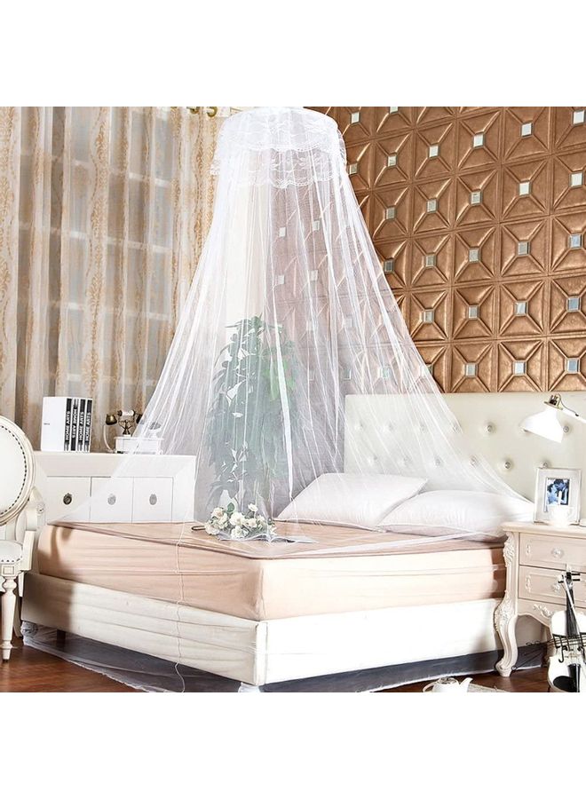XiuWoo Elegant Round Hoop Mosquito Net fabric White 2.5 x 0.6meter  - Image 4