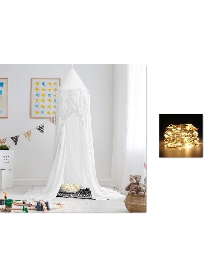 XiuWoo - Soft and Breathable Round Dome Mosquito Net Fabric White - Image 1