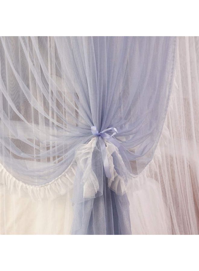 XiuWoo 4-Corner Post Princess Bed Canopy Fabric Blue/White 4x6.6feet  - Image 5