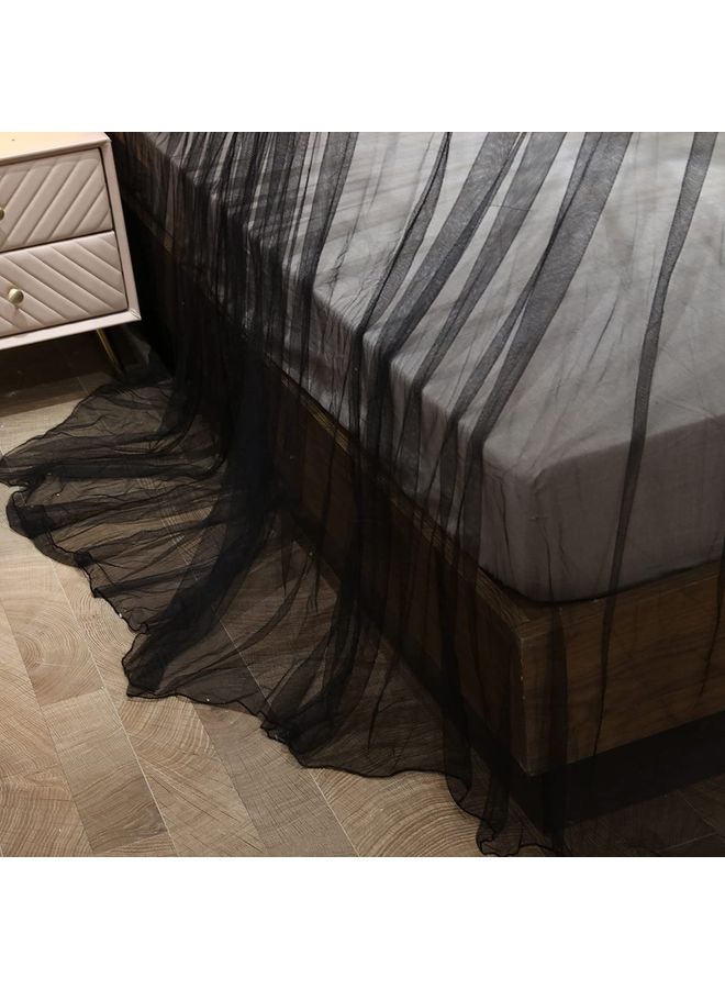 شو وو مظلة شبكية مستديرة الشكل لمنع البعوض fabric أسود 23x98x472بوصة  - Image 2