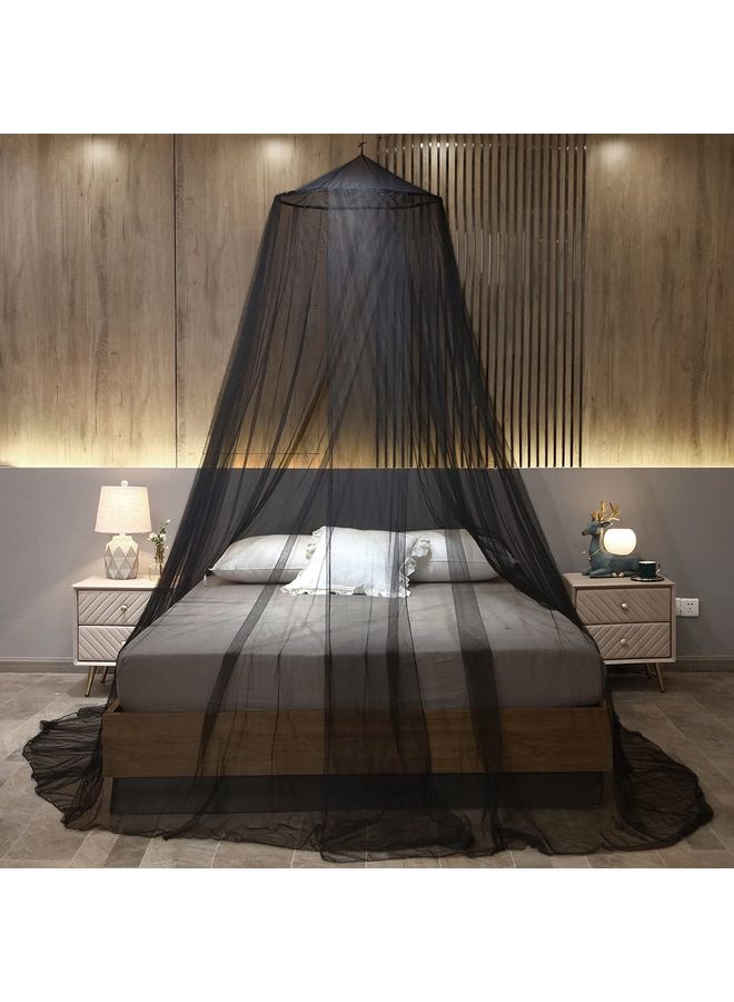 شو وو مظلة شبكية مستديرة الشكل لمنع البعوض fabric أسود 23x98x472بوصة  - Image 4