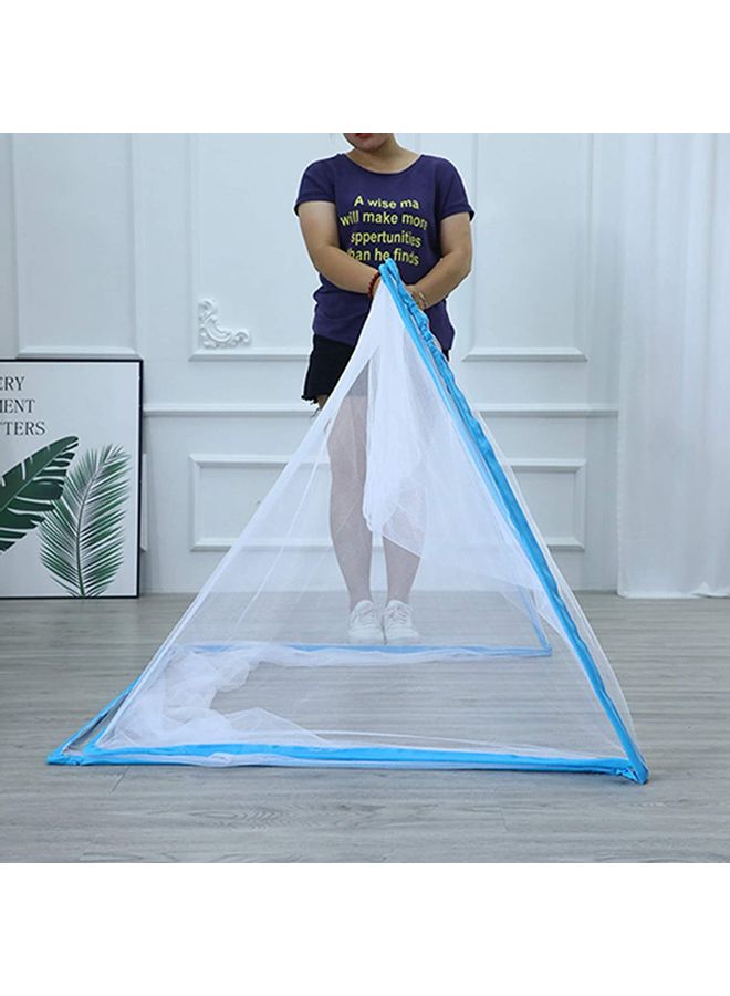 XiuWoo - Portable Folding Mosquito Net Polyester Blue/White 190x100x80cm - Image 1
