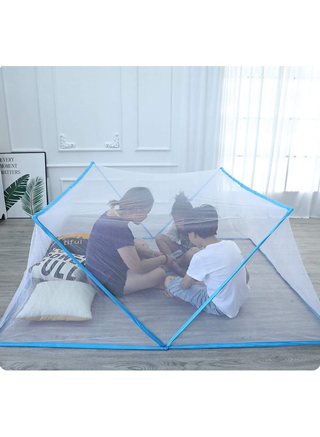 XiuWoo - Portable Folding Mosquito Net Polyester Blue/White 190x100x80cm - Image 1