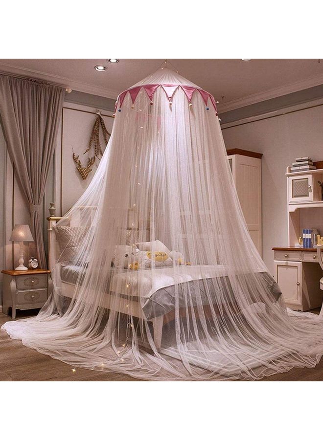XiuWoo Round Dome Top Mosquito Net With LED String Fabric Pink 2.8 x 1.2 x 10.5meter  - Image 2