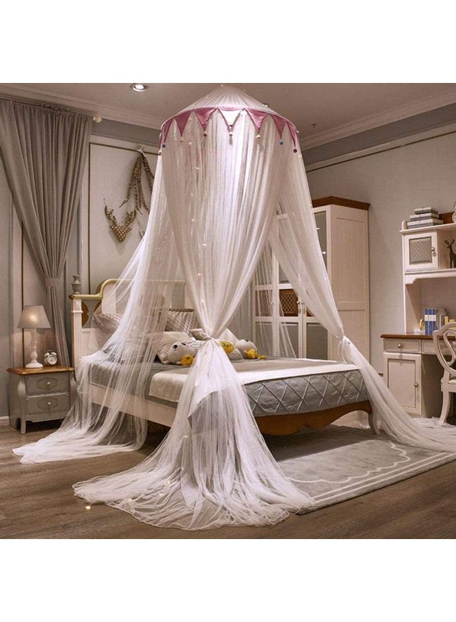 XiuWoo Round Dome Top Mosquito Net With LED String Fabric Pink 2.8 x 1.2 x 10.5meter  - Image 3