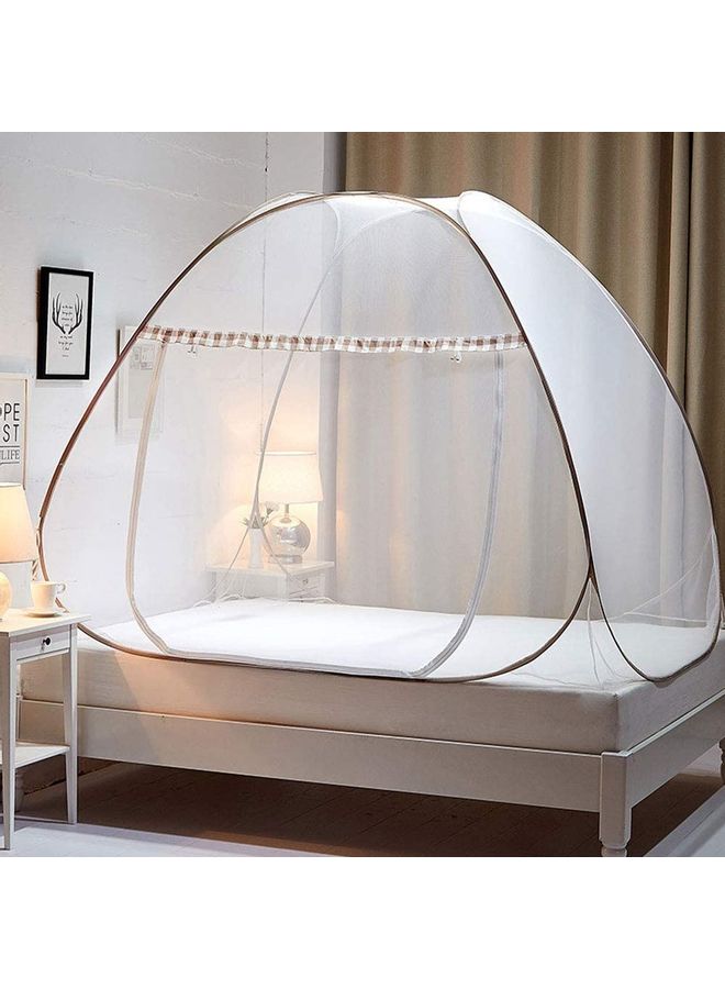 Foldable Mosquito Net with Two-Way Zipper Polyester White 1.5 x 1.5 x 2meter - v1621596006/N47570167A_1