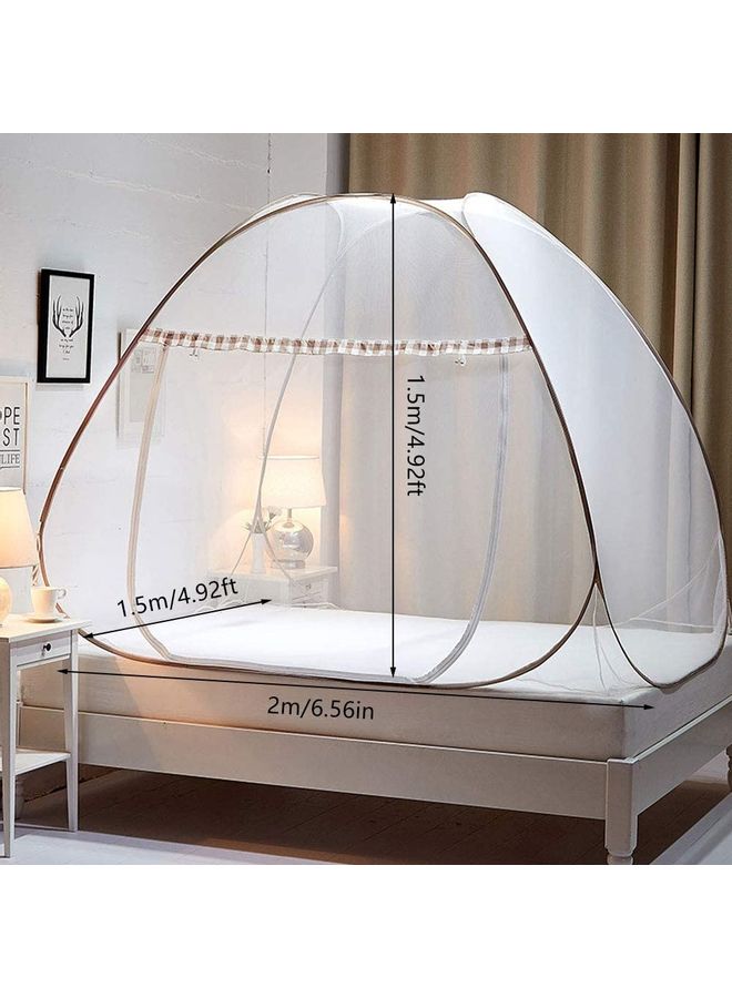 Foldable Mosquito Net with Two-Way Zipper Polyester White 1.5 x 1.5 x 2meter - v1621596006/N47570167A_2