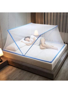 Foldable Portable Mosquito Net Fabric Blue/White 1.9x1.35x0.8meter