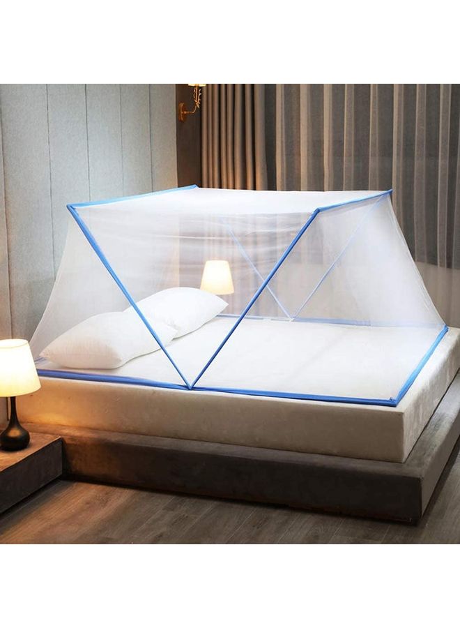 XiuWoo - Foldable Portable Mosquito Net Fabric Blue/White 1.9x1.35x0.8meter - Image 1