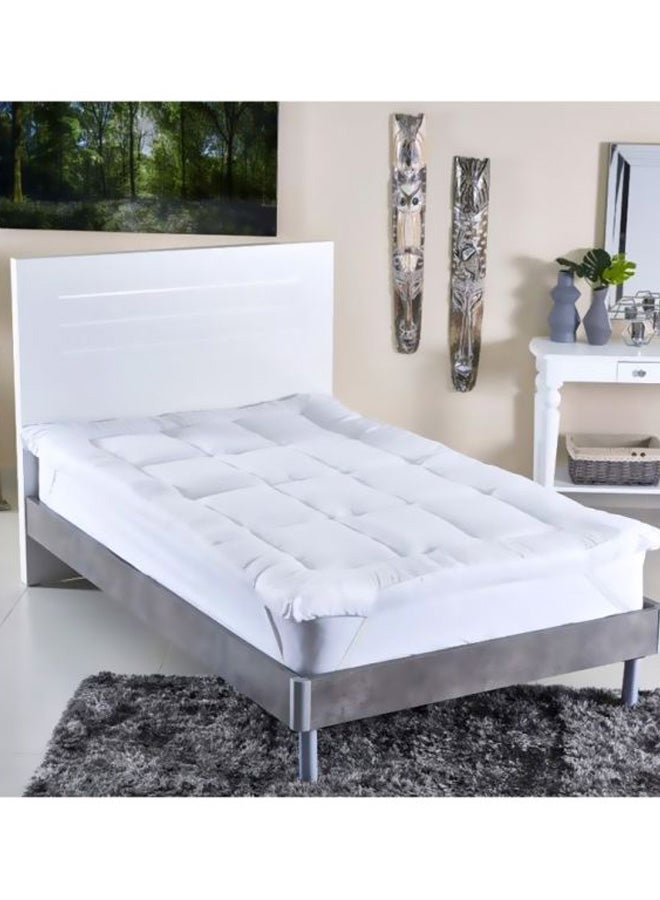 Home Box Hilton Mattress Topper Microfiber White 200x120cm  - Image 1