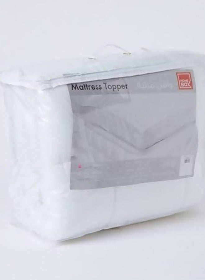 Home Box Hilton Mattress Topper Microfiber White 200x120cm  - Image 2