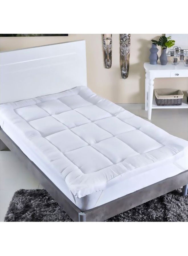 Home Box Hilton Mattress Topper Microfiber White 200x120cm  - Image 3