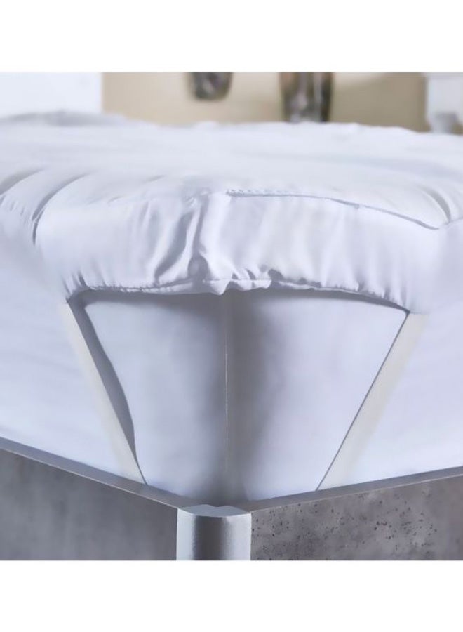 Home Box Hilton Mattress Topper Microfiber White 200x120cm  - Image 5