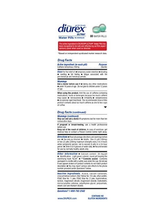 Generic - 80-Pills Diurex Ultra Water-Weight Loss Formula - Image 1