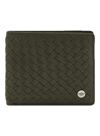 POLICE Police PA40112WLGR Weaved Leather Wallet (Grey) Grey/Silver