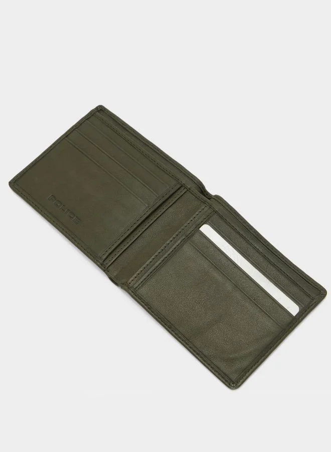 POLICE Police PA40112WLGR Weaved Leather Wallet (Grey) Grey/Silver