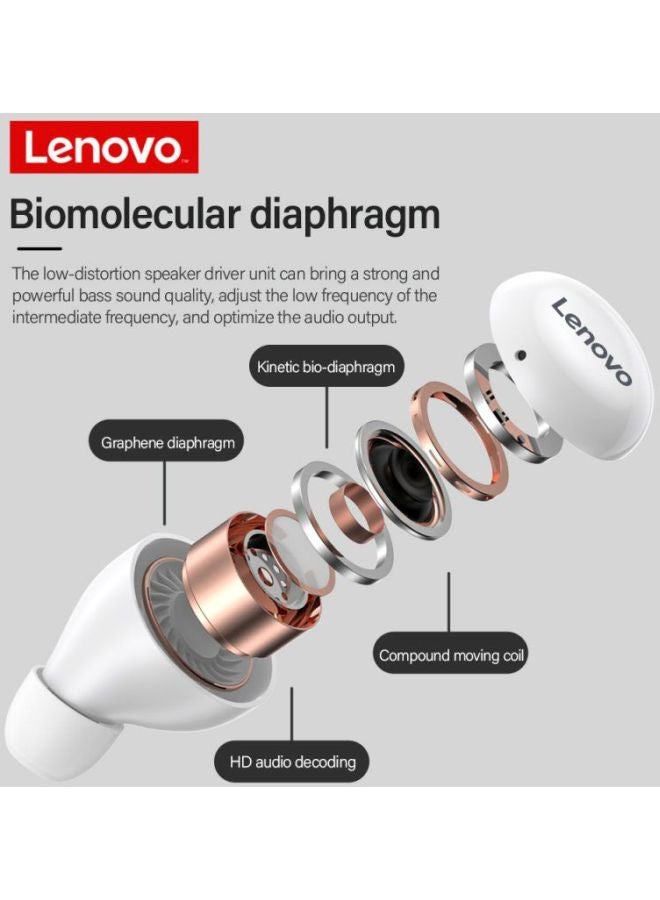 Lenovo - LP11 TWS Mini Bluetooth Wireless Headphone 9D Stereo Sports With Microphone White - Image 1