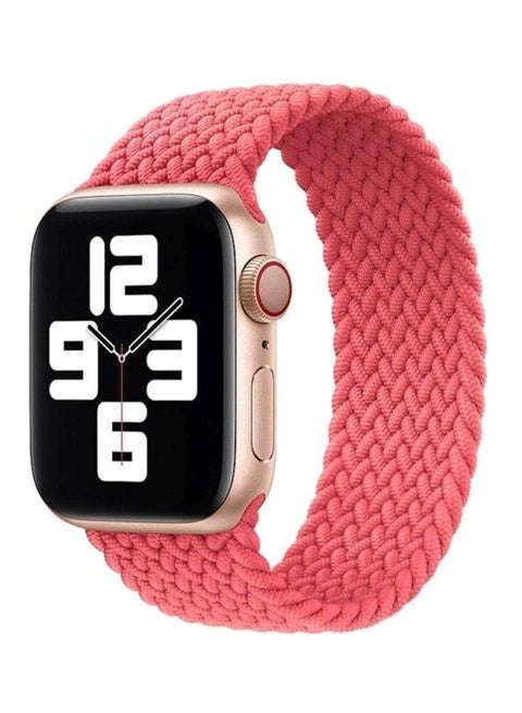 Braided Solo Loop Elastic Replacement Band Small for Apple Watch 42/44/45mm Pink
