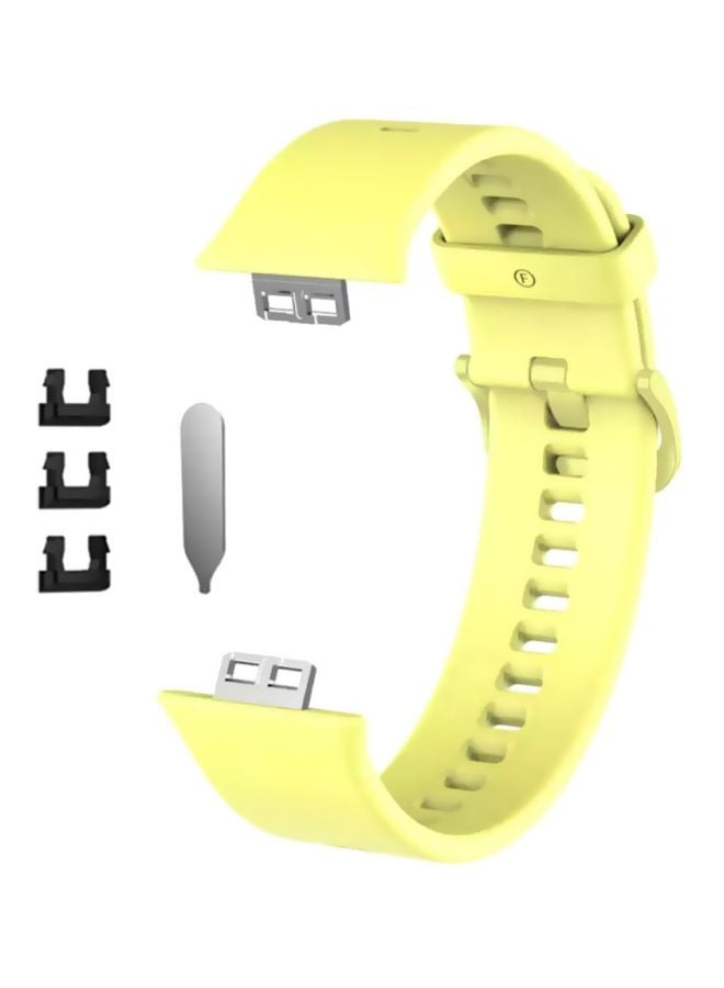 MARGOUN Huawei Watch Fit Silicone Band Replacement Sport Strap Yellow  - Image 2