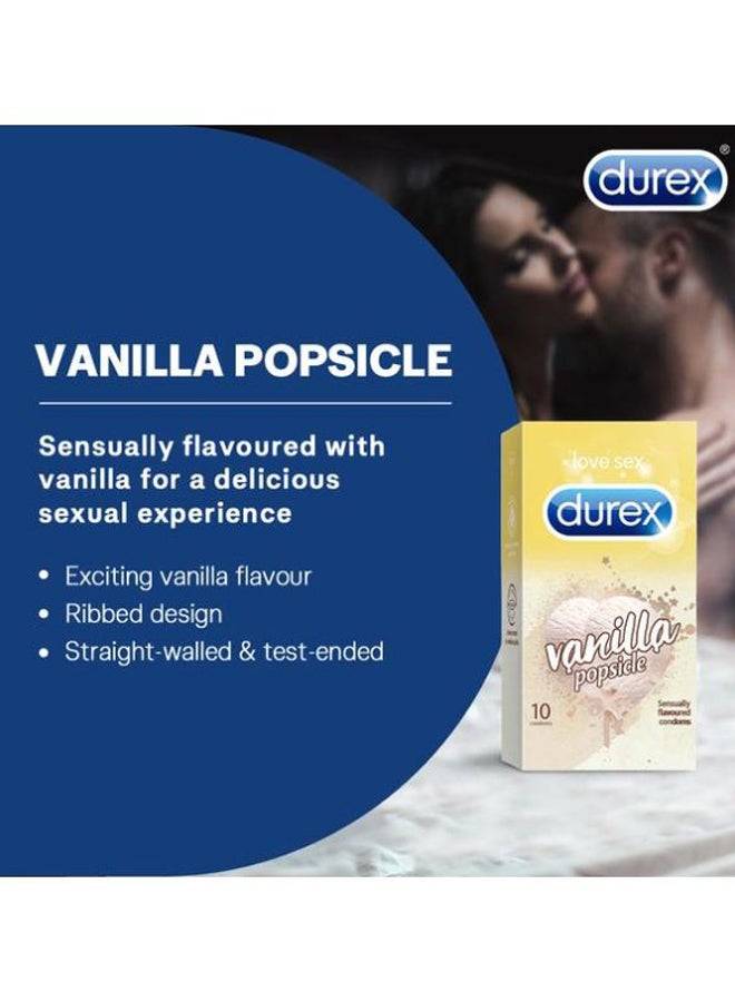 Durex Pack of 10 Vanilla Popsicle Flavoured Condom - Image 5