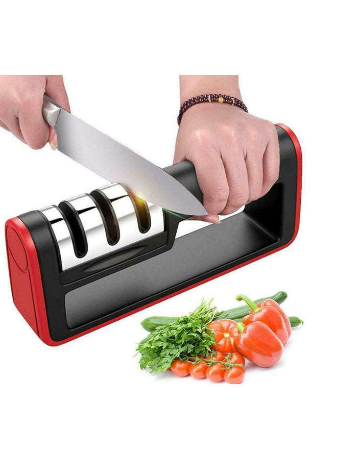 Beauenty 3-Stage Knife Sharpener Black/Silver/Red - Image 2