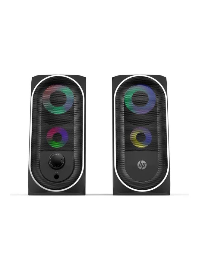 HP 2-Piece Multimedia Wired Speaker with 3D Stereo Sound Effect Black - Image 3