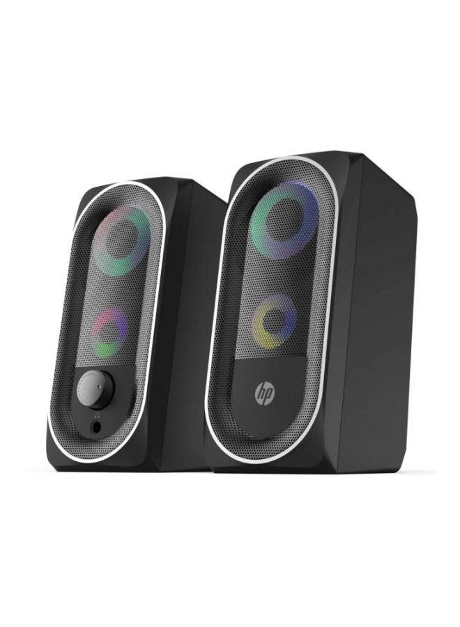 HP 2-Piece Multimedia Wired Speaker with 3D Stereo Sound Effect Black - Image 4