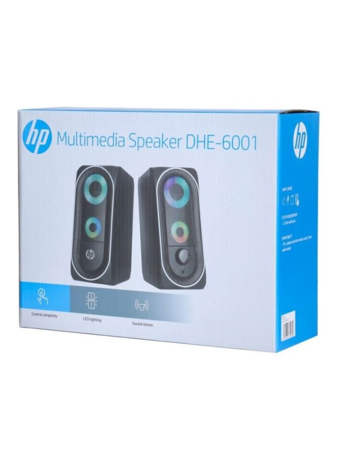 HP 2-Piece Multimedia Wired Speaker with 3D Stereo Sound Effect Black - Image 5