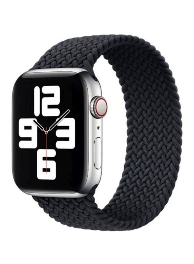 MARGOUN - Braided Solo Loop Elastic Replacement Band Small for Apple Watch 42/44/45mm Black - Image 1