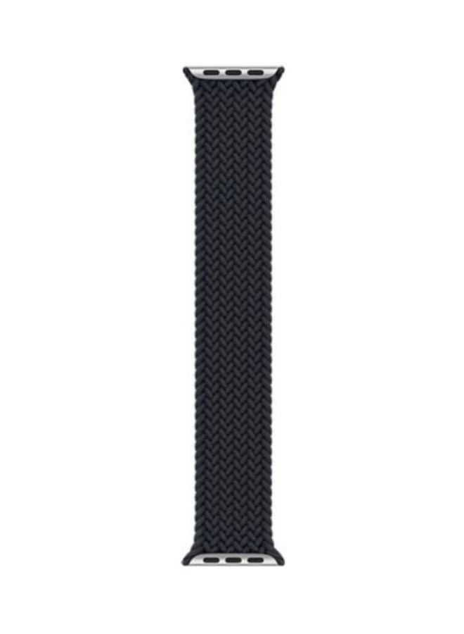 MARGOUN - Braided Solo Loop Elastic Replacement Band Small for Apple Watch 42/44/45mm Black - Image 1