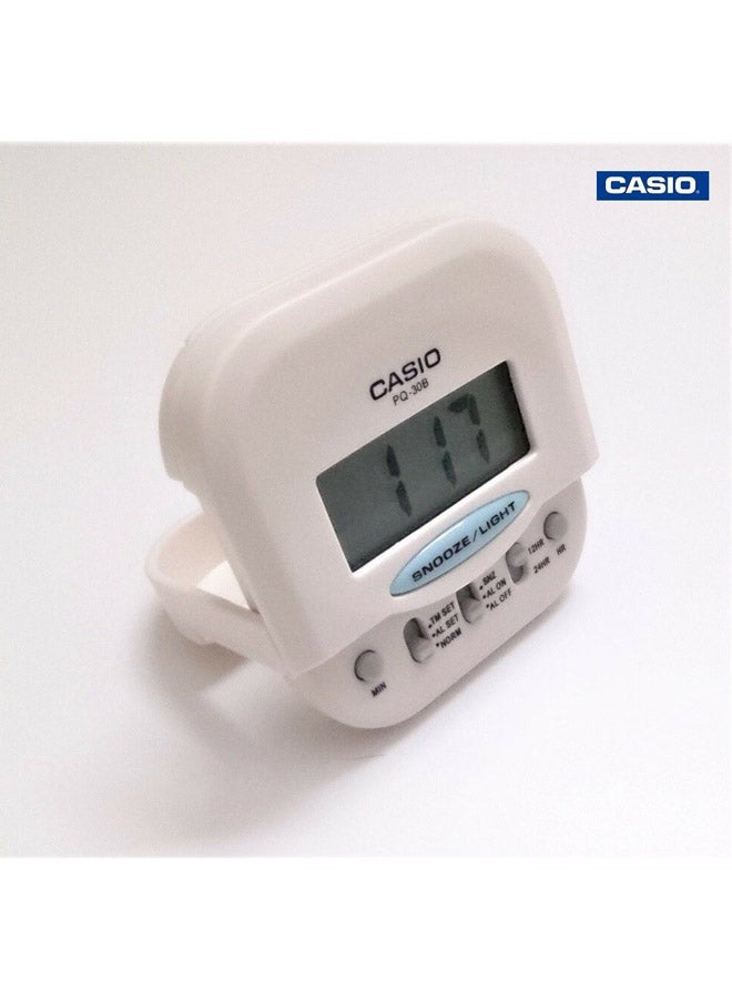 CASIO Digital Travel Alarm Clock PQ-30B-7DF White - Image 3